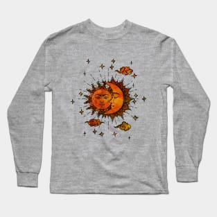 Vintage Sunset Sun and moon Long Sleeve T-Shirt